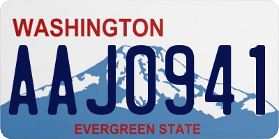 WA license plate AAJ0941