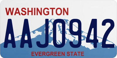 WA license plate AAJ0942