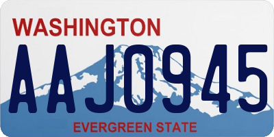 WA license plate AAJ0945