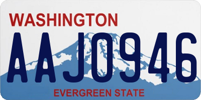 WA license plate AAJ0946