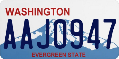 WA license plate AAJ0947
