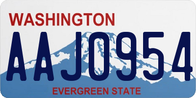 WA license plate AAJ0954