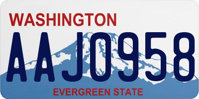 WA license plate AAJ0958