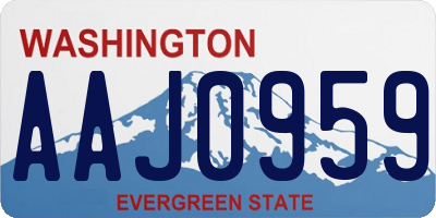 WA license plate AAJ0959