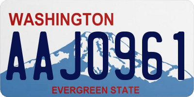 WA license plate AAJ0961