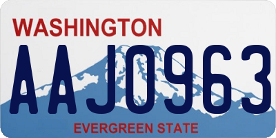 WA license plate AAJ0963