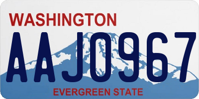 WA license plate AAJ0967