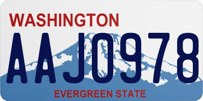WA license plate AAJ0978