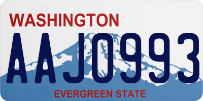 WA license plate AAJ0993