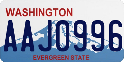 WA license plate AAJ0996