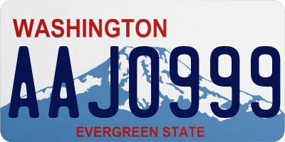 WA license plate AAJ0999