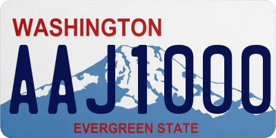 WA license plate AAJ1000