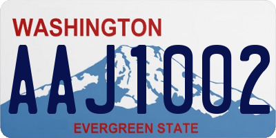 WA license plate AAJ1002