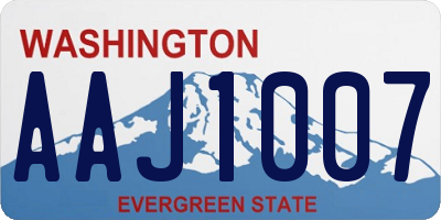 WA license plate AAJ1007
