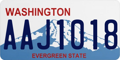WA license plate AAJ1018