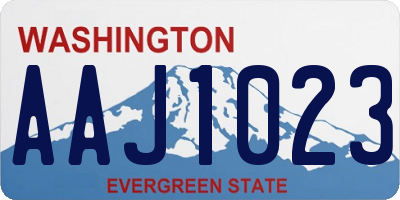 WA license plate AAJ1023