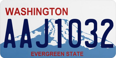 WA license plate AAJ1032