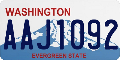 WA license plate AAJ1092