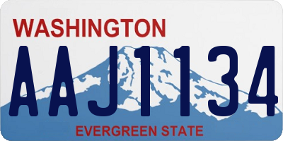 WA license plate AAJ1134