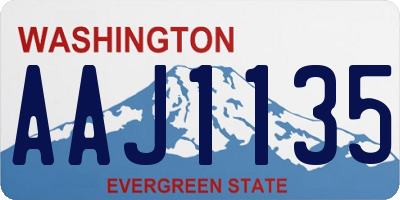 WA license plate AAJ1135