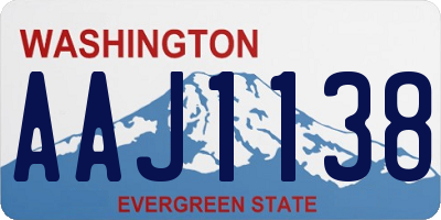 WA license plate AAJ1138