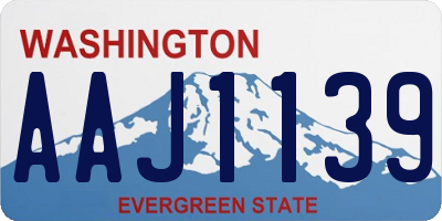 WA license plate AAJ1139