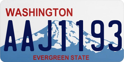 WA license plate AAJ1193