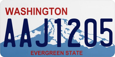 WA license plate AAJ1205