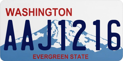 WA license plate AAJ1216