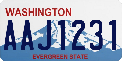 WA license plate AAJ1231