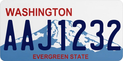 WA license plate AAJ1232