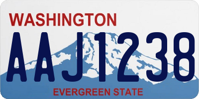 WA license plate AAJ1238