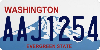 WA license plate AAJ1254