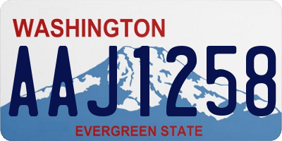 WA license plate AAJ1258