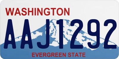 WA license plate AAJ1292