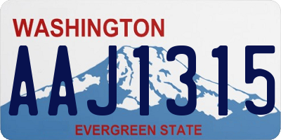 WA license plate AAJ1315
