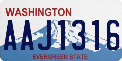 WA license plate AAJ1316