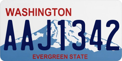 WA license plate AAJ1342
