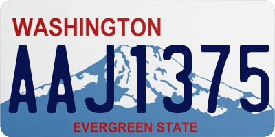 WA license plate AAJ1375