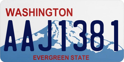 WA license plate AAJ1381