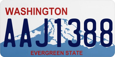 WA license plate AAJ1388