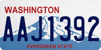 WA license plate AAJ1392