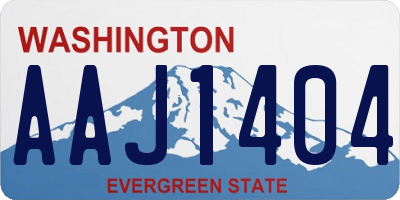 WA license plate AAJ1404