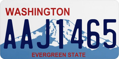WA license plate AAJ1465