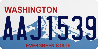 WA license plate AAJ1539
