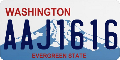 WA license plate AAJ1616