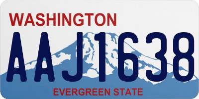 WA license plate AAJ1638