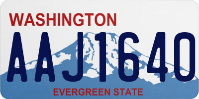 WA license plate AAJ1640