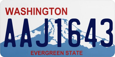 WA license plate AAJ1643