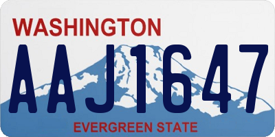 WA license plate AAJ1647